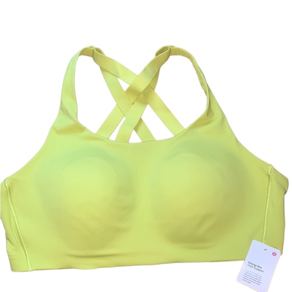 Lululemon Energy Bra-High Support neon yellow NWT plus size - Picture 2 of 5